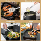 E-far Silicone Cooking Utensils Set, 7-Piece Khaki Kitchen Utensils Set - Image 4