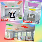 8 Pcs Fluorescent Light Covers with 80 Magnets Decorative for Classroom Ceiling Lights 4 x 2 Feet Magnetic Light Cover Filter Easy Install for Office Hospital Home Ceiling Supplies (Vibrant Color) - Image 5