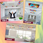 6 Pcs Fluorescent Light Covers with 60 Magnets Decorative for Classroom Ceiling Lights 4 x 2 Feet Magnetic Light Cover Filter Easy Install for Office Hospital Home Ceiling Supplies (Stained Glass) - Image 5