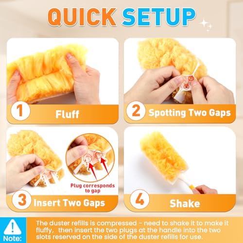 Alotiki Duster Refills, 80 Count 360° Dusters for Cleaning with 2 Handle - Image 2