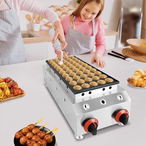 Gas Mini Pancake Maker, 50Pcs Commercial Pancake Maker Machine, LPG Gas Non-Stick Tabletop Pancake Baker Freestanding Mini Waffle Maker for Restaurants Home Kitchen Schools - Image 7