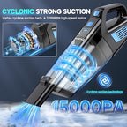 CKIKH Handheld Vacuum Cordless, 15000PA Hand Held Car Vacuum Cleaner - Image 2