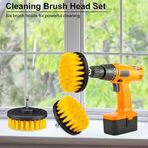 Remerry 6 Pcs Drill Brush Attachment, Power Scrubber Cleaning Kit, Yellow - Image 3