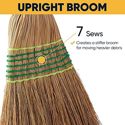 Yocada Heavy-Duty Corn Broom Commercial Indoor Outdoor Broom 59.8 inch Tall - Image 2
