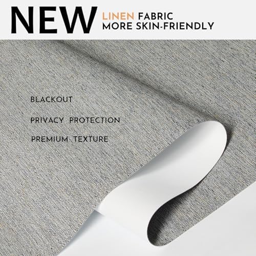 Persilux Blackout Roller Shades for Window Blinds,Cordless,Linen Fabric,Thermal Insulated Fabric UV Protection Shades for Home,Office,Bedroom,Door,Blackout-Grey,38" W X 72" H - Image 2
