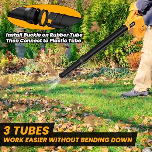 Cordless Leaf Blower for Dewalt 20V Max Battery,Electric Jobsite Air Blower with Brushless Motor,6 Variable Speed Up to 180MPH,2-in-1 Handle Electric Blower and Vacuum Cleaner(Tool Only) - Image 4