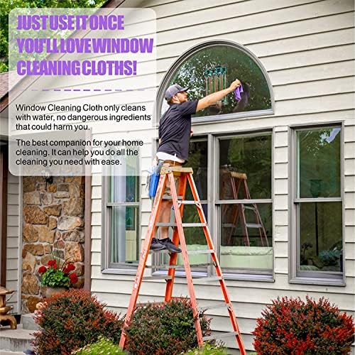 Longmann Set of 2 NΘrwex Basic Package Window Cleaning Cloth and Enviro Cloth Glass Cloth, Cleaning Cloth, Streaks Scratches Free (2 Purple and 2 Grey) - Image 5