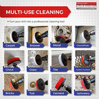 Grout Cleaner 5 Inch Flat Drill Brush | Tile and Grout Cleaner Tool Drill Brush Attachment | Bathroom and Shower Scrubber | Stiff Nylon Bristles Remove Soap Scum | Baseboard Cleaner Tool - Image 6