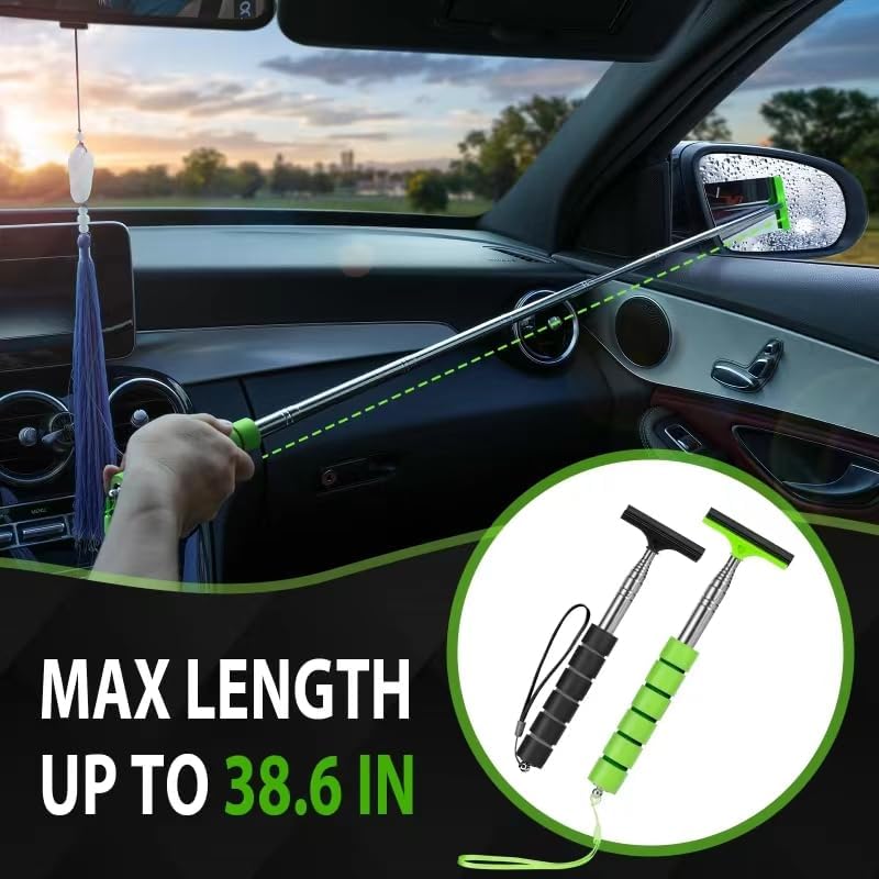 Side Mirror Squeegee, 2 PCS Car Mirror Squeegee, Retractable Car Rearview Mirror Wiper for All Vehicles, Universal Automotive Accessories - Image 5