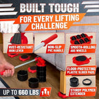 660 lb Furniture Movers with Wheels for Heavy Items (Red) - Image 6