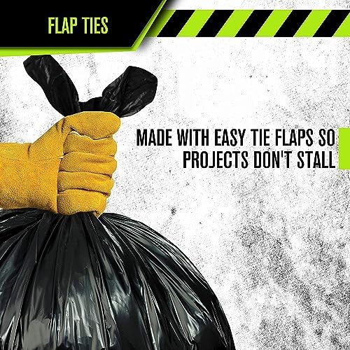 Aluf Plastics RCT-56 Star Sealed Coreless Rolls with E-Z Tie Flap Closure, 56 gal, Polyethylene, 43" x 46", Black (Pack of 100) - Image 3