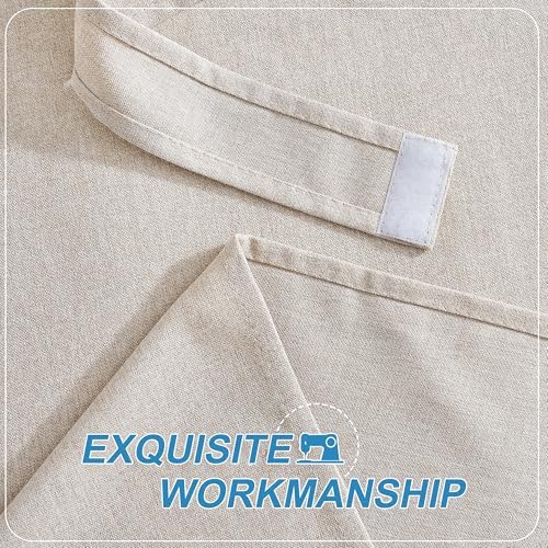 RYB HOME French Door Curtains for Door Window, No Drill, Faux Linen - Image 6