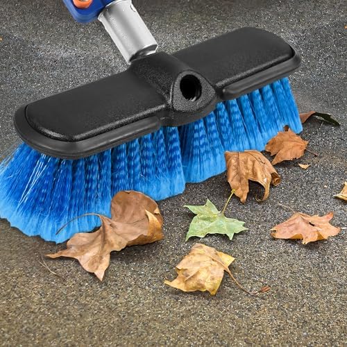 20 FT Exterior House Cleaning Brush Set with 5-12 Foot Telescoping Extension Pole, Soft Scrub Car Wash Brush, Medium Bristle Cleaning Brush and Window Squeegee & Washer - Image 7
