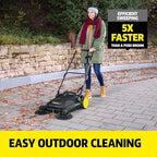 Kärcher Walk Behind Outdoor Push Sweeper S 4 Twin Go!Further for Workshops, Sidewalks, Driveways or Garages with Debris Grabber 5.25 Gallon Capacity, 26.8" Sweeping Width - Image 2
