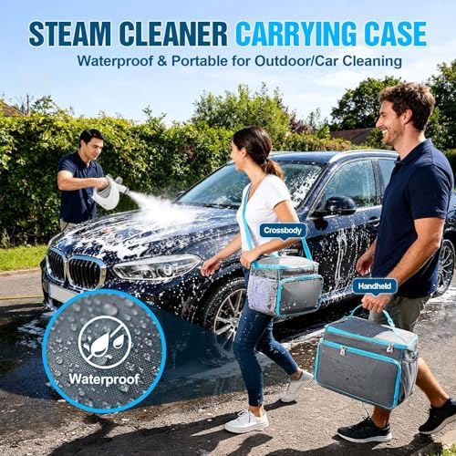 Heavy-Duty Durable Fabric Steam Cleaner Storage Bag, Waterproof & Adjustable Compartments Carrying Case, Steam Cleaner Organizer Bag with Large Space(Case Only) - Image 5