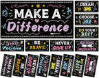 8Pcs Inspirational Fluorescent Light Covers for Classroom Ceiling Light 4x2Ft Motivational Word Magnetic Lights Cover Filter Easy Install for Back to School Office Hospital Ceiling Supply (Blackboard) by Wiooffen