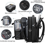 Men Travel Backpack vacuum compression Laptop Backpack Large Capacity Backpack 17 inch Extended Hiking Business backpack (black) - Image 3