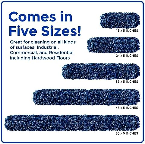 Nine Forty 18-Inch Premium Nylon Dust Mop Replacement Head - Heavy Duty Mop Head Refill for Industrial, Commercial, and Residential Cleaning - Dry Floor Duster for Hardwood Surfaces - Blue (1-Pack) - Image 2