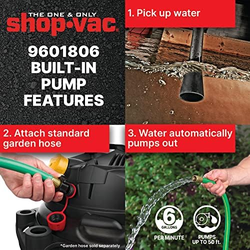 Shop-Vac 9601806 18 Gallon Wet/Dry Utility Vacuum, 6.0 Peak HP, 2.5 Inch Diameter x 8 Foot Hose, 20 Foot Cord, Design for Powerful Suction - Image 5