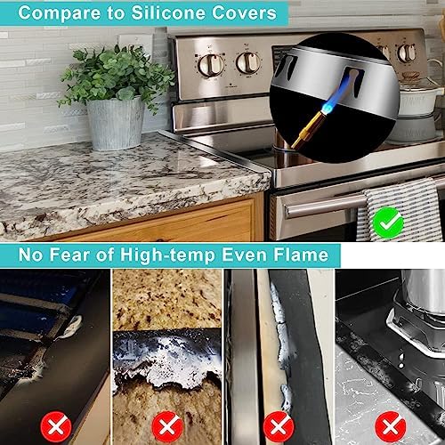 Stove Gap Covers - Stainless Steel, Kitchen Stove Counter Gap Cover Oven Gap Cover, Heat Resistant & Easy to Clean Stove Gap Filler, Upgraded Wider Top Suitable for Wider Stove & Counter Gaps (23.5") - Image 5