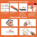 Long Handled Scrub Brush for Shower，3-in-1 Cleaning Brushes with 3 Different Function Cleaning Heads Brush for Shower Cleaning Bathroom Kitchen Walls Tub Tile - Image 4