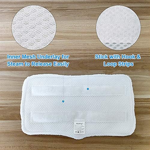 Fushing 7Pcs Steam Mop Pads, Washable Microfiber Cleaning Steamer Replacement Pads for Shark Steam & Spray Mop S3101 S3251 SK460 SK410 S3101n2 S3250 SK435CO SK140 SK141,White - Image 3
