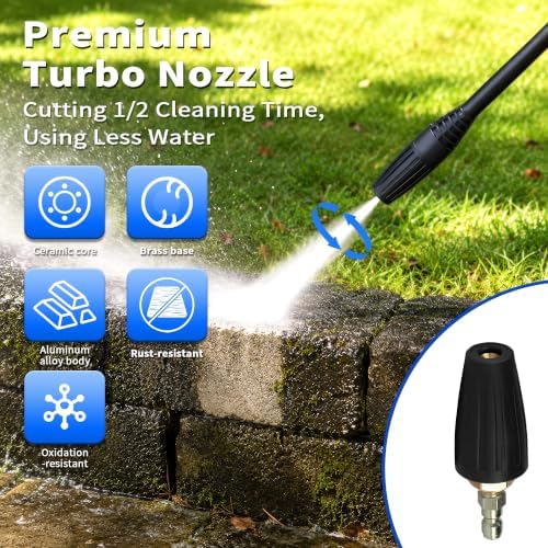 2026Upgraded 4800 MAX Pressure Washer w/5 Quick Connect Nozzles, 35ft Power Cord w/GFCI, Inlet Hose & Filter& Soap Tank for Cars/Driveways/Home Cleaning, Bright Blue - Image 6