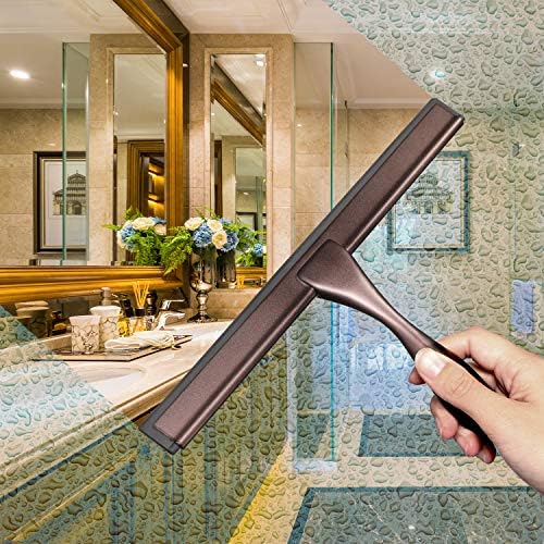 Hiware All-Purpose Shower Squeegee for Shower Doors, Bathroom, Window and Car Glass - Bronze, Stainless Steel, 10 Inches - Image 3