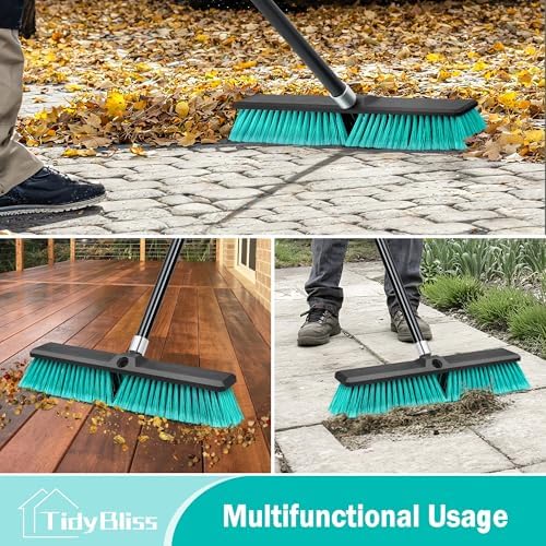 TidyBliss 18” Push Broom Outdoor Heavy Duty for Garage Shop Garden Yard - Image 2