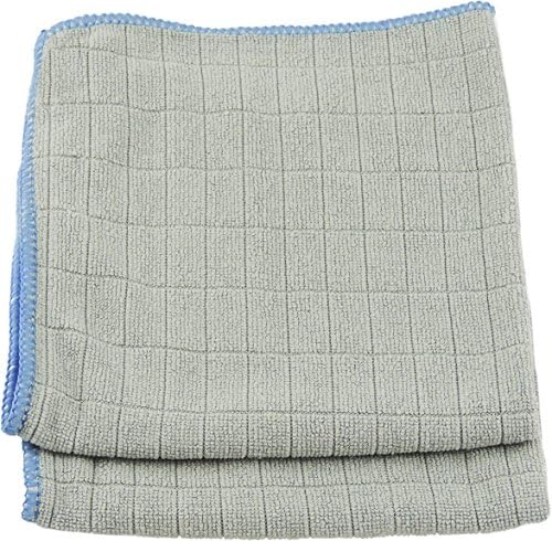 Unger 12” x 12” Microfiber Glass and Mirror Cloths, 2 Pack, Wet and Dry Cleaning Towels, Reusable Supplies, Window Cleaner Polishing Cloth with Streak-Free Results by Unger