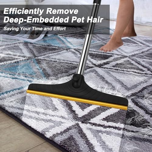 B-Land Carpet Rake for Pet Hair Removal, Reusable Carpet Scraper Broom - Image 3