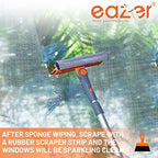 eazer Professional Window Squeegee, 2-in-1 Rotatable Squeegee for Window Cleaning Kit, Window Cleaner Tool, Window Washing Equipment Kit with Extension Pole for Shower/Windshield - 2 Head - Image 5