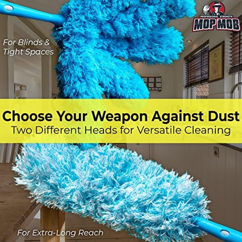 Extendable Washable Microfiber Duster and Blind Cleaner w/Pivoting Head and Extension Pole. Telescopic Arm and Flexible Heads for Easy Ceiling and Cobweb Dusting. Detachable Dusters = Quick Cleaning - Image 4