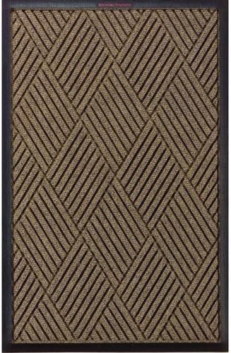 WaterHog Max Diamond | Commercial-Grade Entrance Mat with Diamond Pattern & Rubber Border | Indoor/Outdoor, Quick-Drying, Stain Resistant Door Mat (Khaki, 4' x 10') by MAMatting