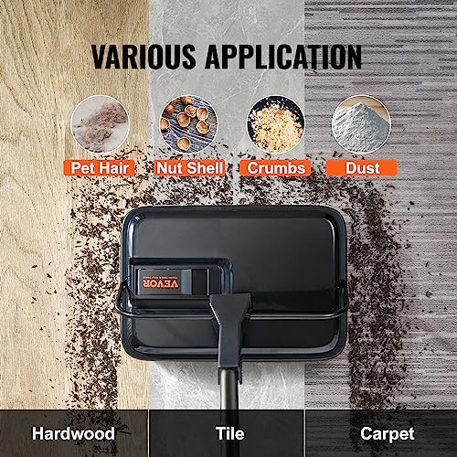 VEVOR Carpet Sweeper Manual, Floor Sweeper with 300 ml Dustbin Capacity Easy to Empty, for Home Office Carpets Pet Hair Dust, Black - Image 6