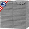 FIXSMITH Shop Towels, Pack of 100, Grey Microfiber Cleaning Cloth Bulk, Microfiber Towels for Cars, All-Purpose Absorbent Cleaning Rags, Dust Cloth for Automotive, Mechanic, Garage, 11.5 x 11.5 inch by FIXSMITH