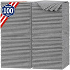 FIXSMITH Shop Towels, Pack of 100, Grey Microfiber Cleaning Cloth Bulk, Microfiber Towels for Cars, All-Purpose Absorbent Cleaning Rags, Dust Cloth for Automotive, Mechanic, Garage, 11.5 x 11.5 inch by FIXSMITH