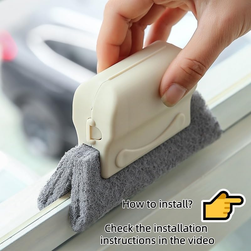 Multi-Functional Window Track Cleaner - Window Groove Cleaning Brush Tools with Corner Scraper & Detachable Brush, Portable for Crevice - Sill Scrub Brush Tool for Bathroom, Kitchen Tiles, Door Slots - Image 2