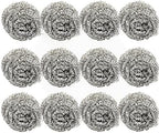 TrueCraftware-100g Stainless Steel Scrubber Ball Set of 12- for Cleaning Dishes Pans Pots Ovens Grills Stainless Steel Metal Scrubber for Kitchen Sinks Cleaning Steel Wool Pads by Unknown