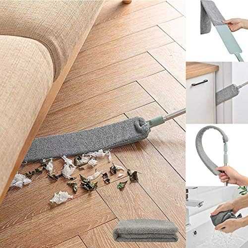 Dust Brush Under Appliance Microfiber Duster 40 - 55 in with 2 Cloth by HEOATH