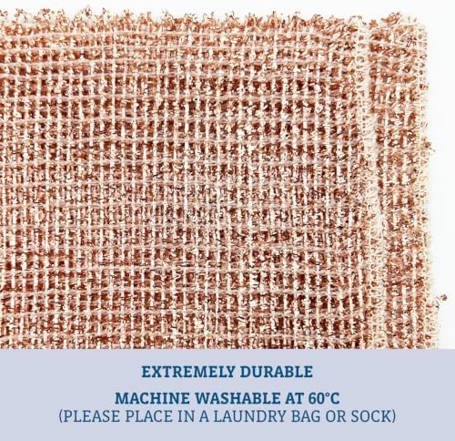 Redecker Copper Cleaning Cloth, Set of 2, Standard Size – Non-Scratch Scrubber for Pots, Pans, Sink & Stainless Steel – Reusable Metal Cleaning Cloth, Made in Netherlands - Image 3