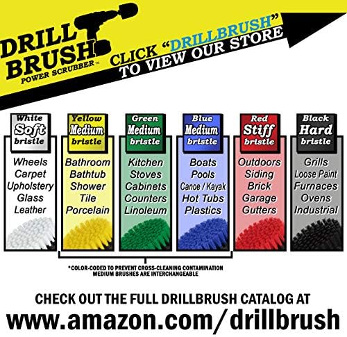 Yellow Drill Brush Attachments for Cleaning Shower, Grout Lines, Bathroom - Image 3