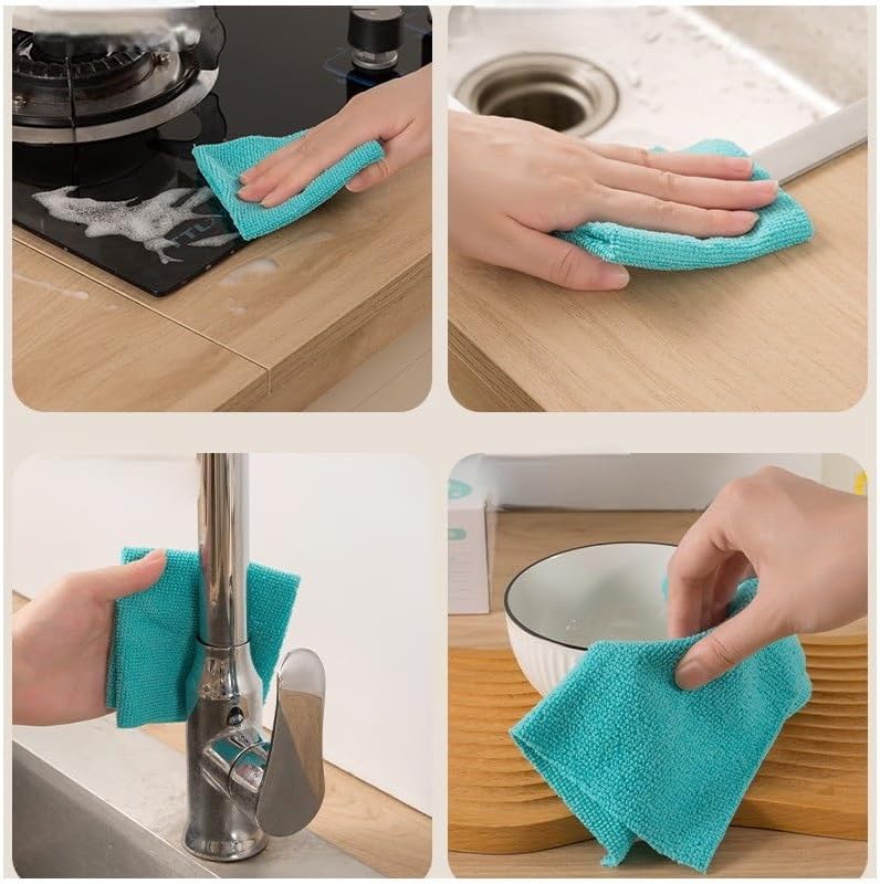 50 Count Replacement Cloths for Snap Grip Mini Mop, High Absorbency Lint-Free, Wet and Dry Cleaning Pads for Cabinets, Walls, Windows & Floors, Washable Reusable Economical Pack, 8"x8" - Image 6