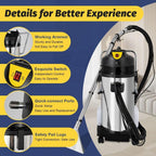 40L Commercial Carpet Cleaning Machine, 3-in-1 Carpet Vacuum Cleaner, Multi-Purpose Wet & Dry Vacuum Cleaner, Portable Commercial Carpet Cleaner Machine - Image 2