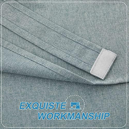 RYB HOME Door Window Curtains Privacy Sunlight Shades for Classroom Windows and Doors Cover Lockdown Shades, Room Darkening Design Blocks Views, W 26 x L 20, 1 Panel, Stone Blue - Image 4