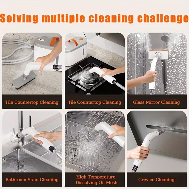 Steam Cleaner, Portable Handheld Steamer for Cleaning, Large Capacity Tank Pressurized Steam Cleaning Machine for Home, Car, Bathroom, Kitchen, Furniture, Grout, Floor, Tile - Image 5