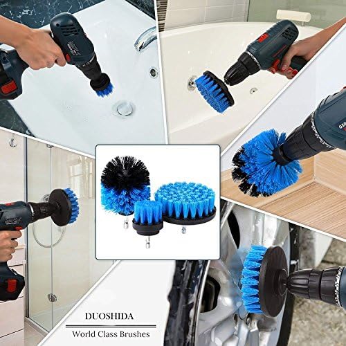 HUAWELL Drill Brush Power Scrubber Cleaning Brush with 2 Extended Attachment Set Kit for Bathroom and Kitchen Surface,Grout,Tub,Shower,Tile,Corners (Blue) - Image 5
