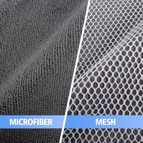 KinHwa Kitchen Dish Washcloths Microfiber Gray with Poly Scour Scrub Side - Image 6