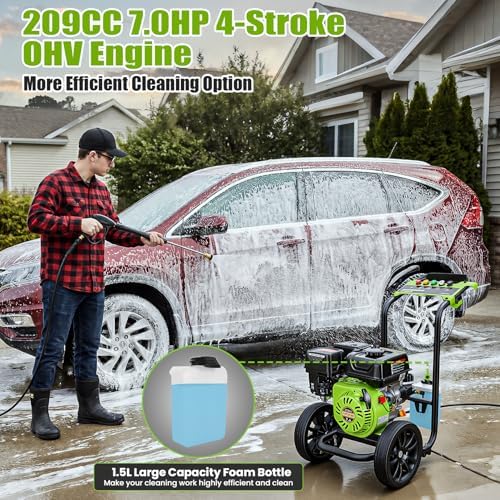Gas Powered Pressure Washer 4200 PSI Gas Power Washer 4.0 GPM 209CC Commercial High Pressure Washer, with Spray Gun and Extension Wand, 5 Quick Connect Nozzles, Copper Pump,EPA/CARB/ETL - Image 4