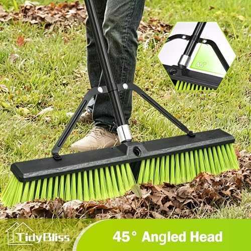 TidyBliss 24” Wide Push Broom Outdoor Heavy Duty with 63” Long Handle - Image 6